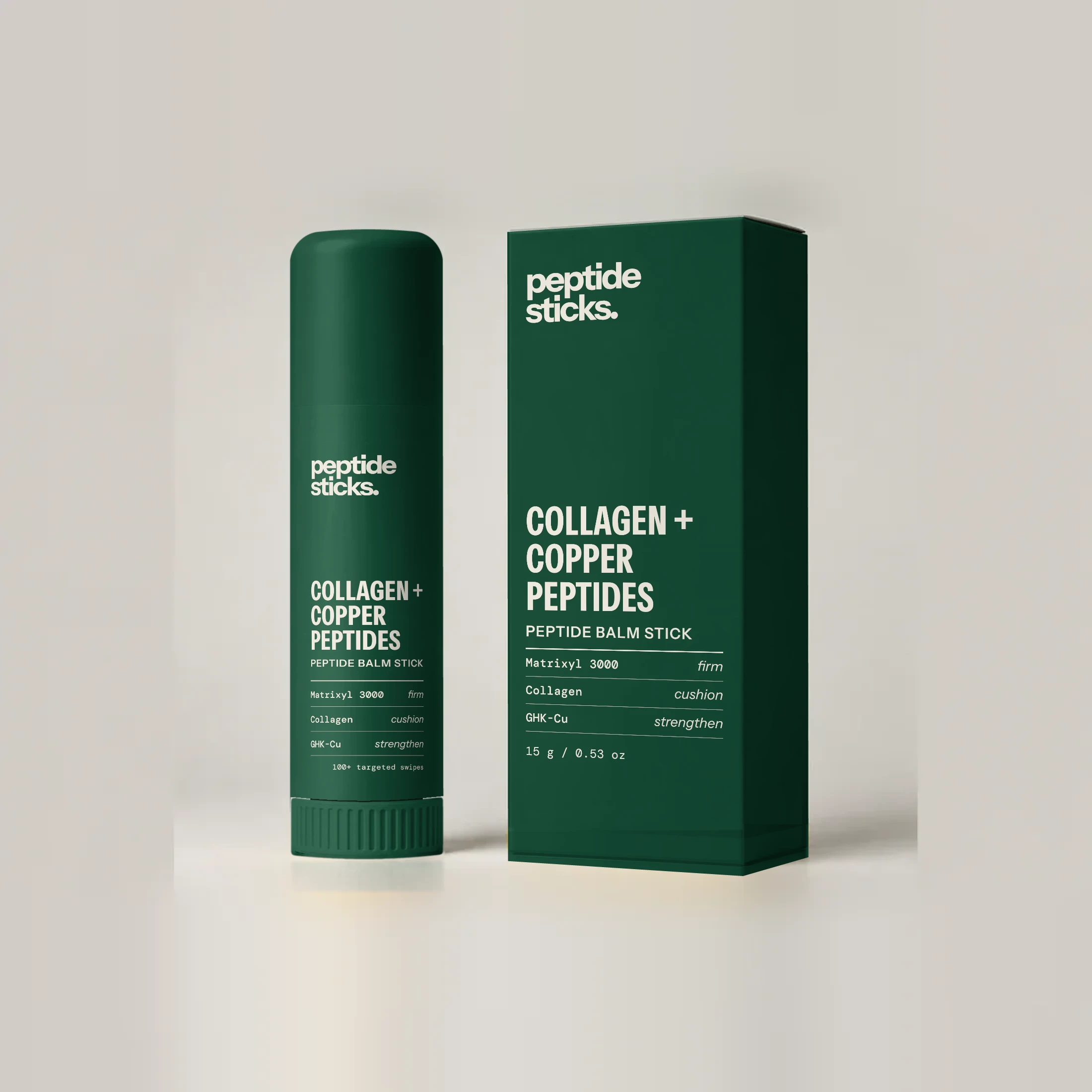 The Collagen + Copper Stick beside its carton
