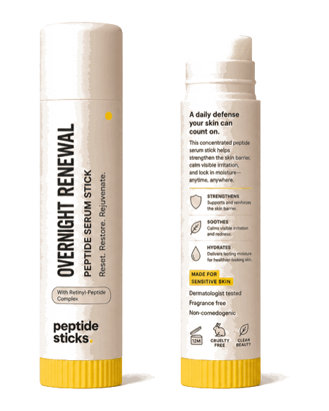 Overnight Renewal Peptide Balm Stick front label