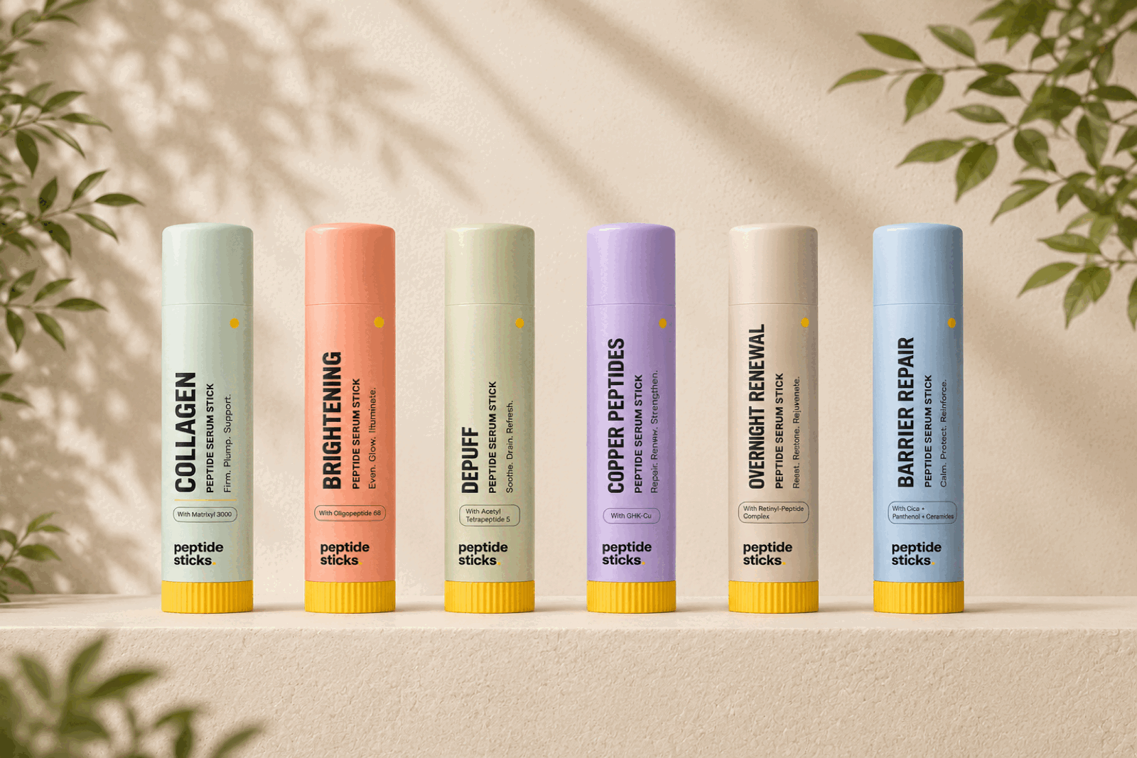 The complete collection of six Peptide Sticks